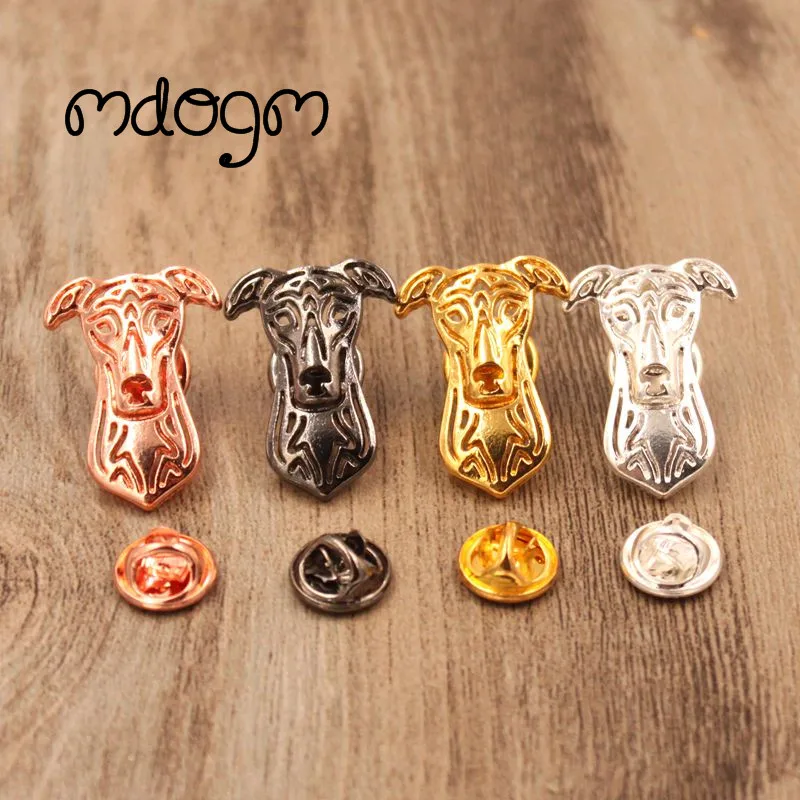 Mdogm Greyhound Dog Animal Brooches And Pins  Suit Cute Funny Metal Small Father Birthday Fahion Gift For Male Men B135