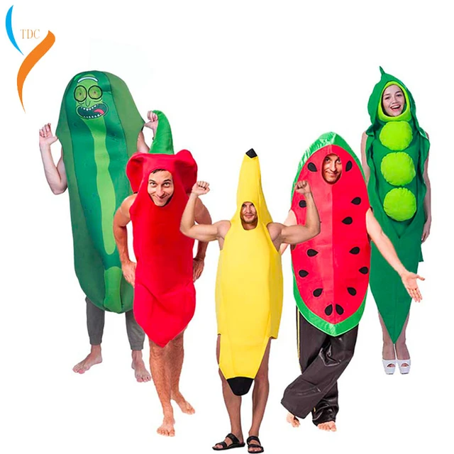 Halloween Divertente Tuta Costume di Halloween per Adulti di Frutta Tunica Partito Cosplay di Carnevale di Gruppo di Famiglia di Corrispondenza Costume Pisello Banane AliExpress