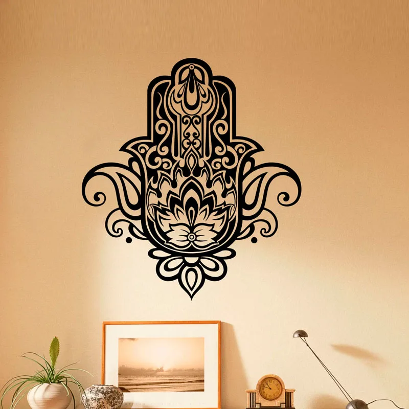 

New Design Indian Buddha Wall Stickers Hamsa Hand Quality Wall Decals Home Decoration Murals For Livingroom