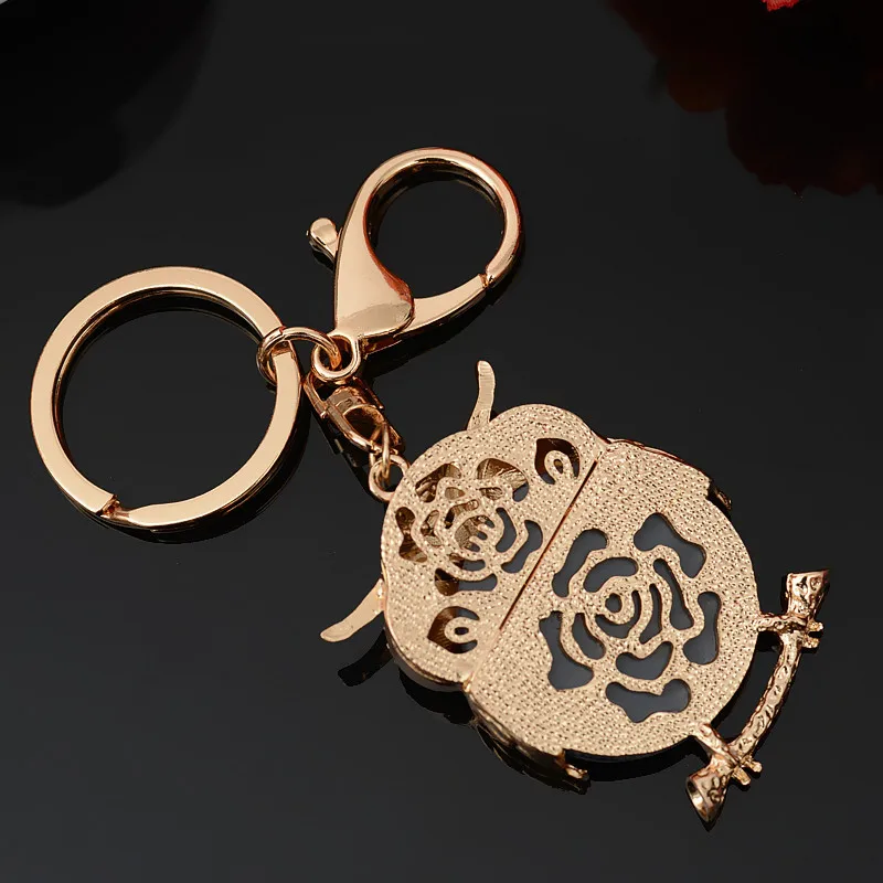 Zinc alloy Crystal Owl Keychain Car Accessories Key Rings Women Keychains For Bag Keys Pendants Decoration Fashion 2019