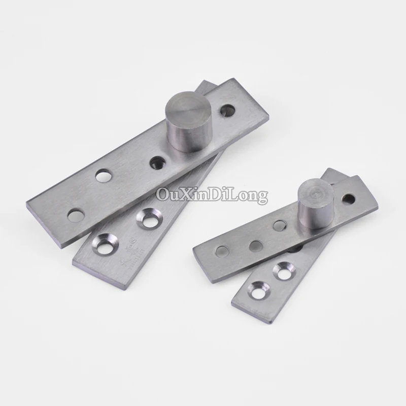 Hot 8PCS Stainless Steel Door Pivot Hinges 360 Degree Rotating Upper and Lower Hinges Partiality Hidden Invisible Door Hinges