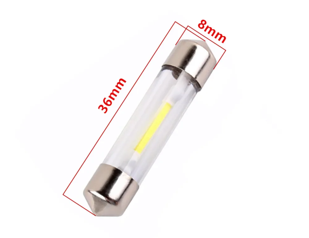 2PCS 36mm C5W COB Car Led Bulbs Car Interior Bombillas Festoon Dome Reading Light Source 12V White For Map License plate Lamp