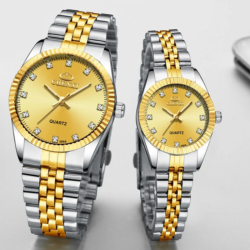 CHENXI Top Brand Lovers' Couples Quartz Men Watch Women Valentine Gift Clock Watches Ladies 30m Waterproof Wristwatches