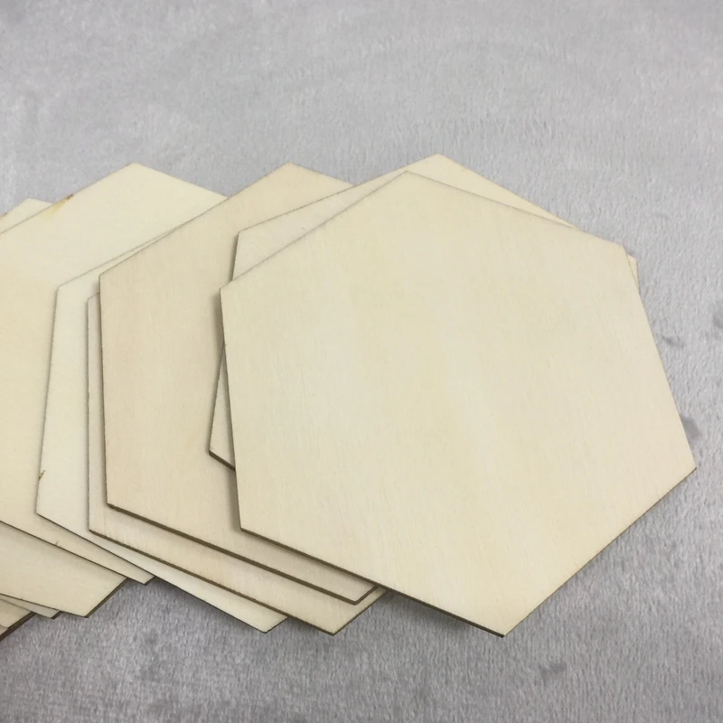 50 x 'Blank' 100mm Hexagon Wooden Coasters