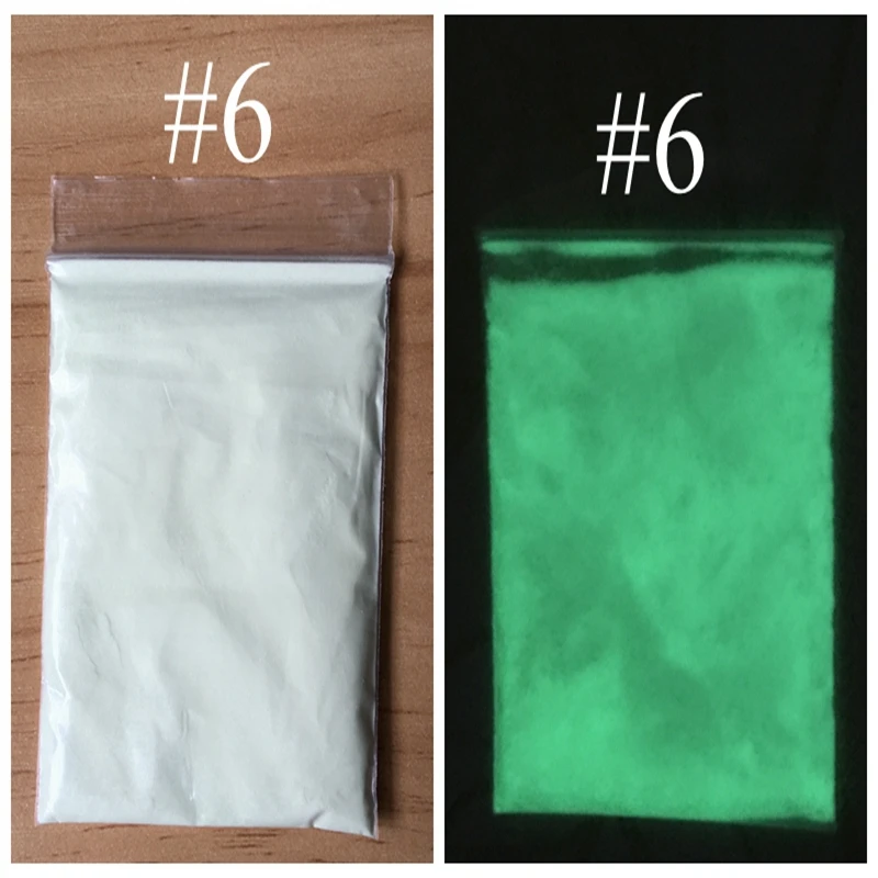 White Glowing yellow Green Light luminous powder phosphor pigment,10g/bag,Noctilucent Powder Glow in Dark Dust Pigment