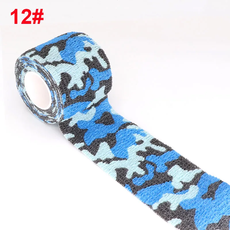 4.8m Camouflage Benda autoadesiva Avvolgente Caccia Elastico Caviglia Ginocchio Dito Braccio Supporto Protezione sportiva atletica