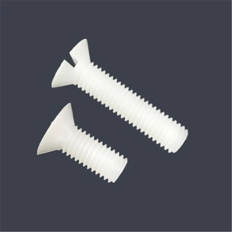 

10PCS M3 M4 M5 M6 M8 M10 PVDF Polyvinylidene Slotted Countersunk Flat Head Screws Preservative Strong Acid and Alkali Resistance