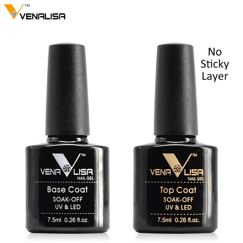 #61508 Venalisa Gel Nail 7.5 ml Top Coat Top Base Coat Foundation for UV Gel Polish Best on Ali New Style Nail Lacquer Varnish