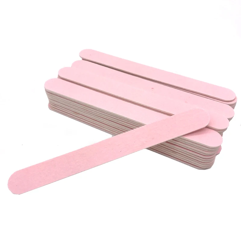 10 piezas,Limas de madera para manicura, papel de lija rosa para lijar las uñas, limas para el cuidado de las uñas, herramienta desechable delgada, 240/240 de grano,