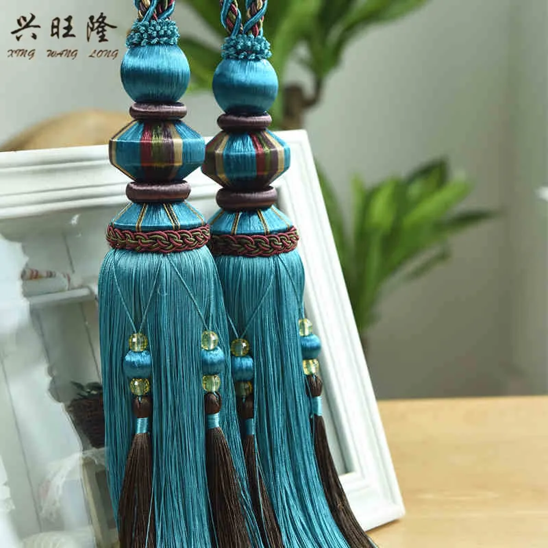 

XWL 2Pcs Curtain Tiebacks Tassel Fringe Hanging Belts Ball Buckle Curtain Accessories Decorative Strap Ropes Tieback Hook Holder