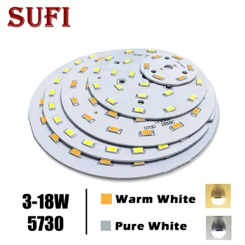 Yüksek güç 3W 5W 7W 9W 12W 18W 5730 parlaklık SMD ışık kurulu lamba paneli 3 5 7 9 12 18W LED ampul tavan PCB ile LED