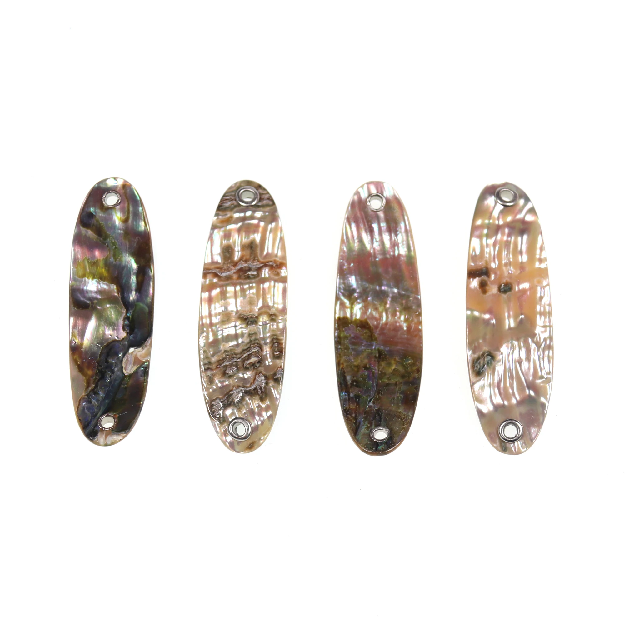 Bimoo 1PC Paua Abalone Shell Spoon for Fishing Lure Strip Natural Abalone Shell Fishing Jig Lure Spoon Shell lures Multiple-size