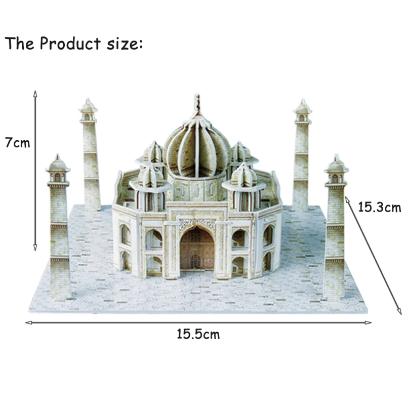 Nova chegada 3d quebra-cabeças taj mahal builing modelo brinquedos educativos de brinquedo para crianças 3d dimensional quebra-cabeça brinquedos