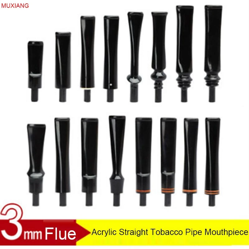 RU- MUXIANG 3mm Flue Smoking Pipe Specialized Straight Mouthpiece Acrylic Mouthpiece/Nozzle Fit with 3mm Filter be0007-be0078