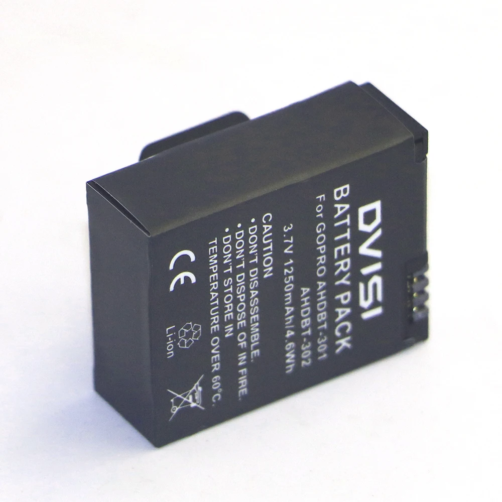1250mAh AHDBT-301 AHDBT301 AHDBT301 AHDBT302 Rechargeable Battery for GoPro HERO3+ HERO3 and GoPro AHDBT-201 AHDBT-301 AHDBT-302