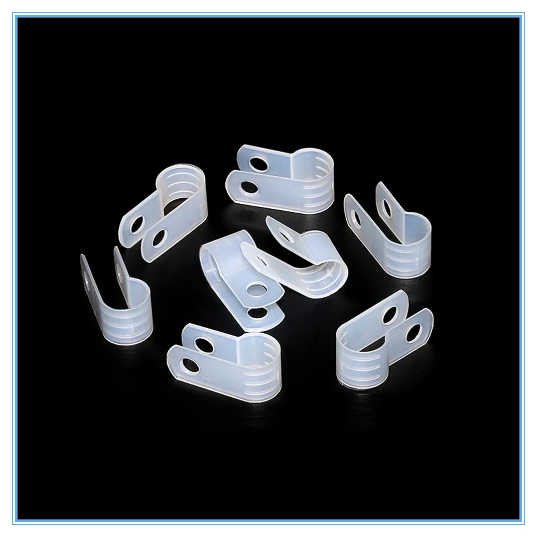 100pcs 3.3mm white wire clip insulation card U type wire clip fixed plastic clip wiring fixed button.