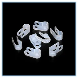100pcs 3.3mm white wire clip insulation card U type wire clip fixed plastic clip wiring fixed button.