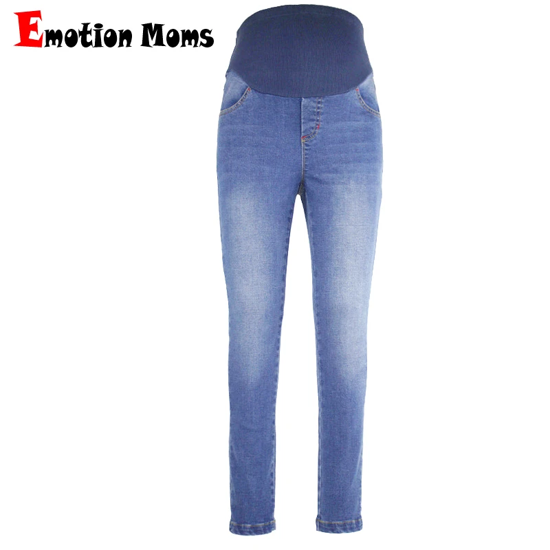 

Emotion Moms Elastic Waist Skinny Maternity Jeans For Pregnant Women Fine Pregnancy Pants Maternity Trousers Prop Belly Legging