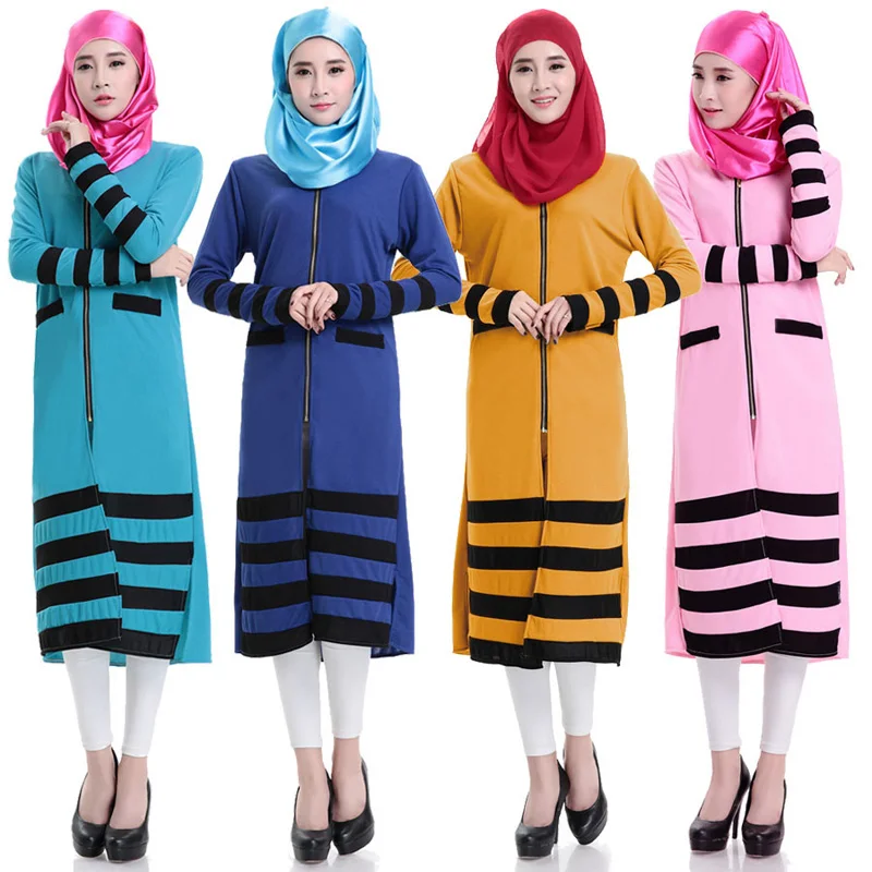 Vestido muçulmano abaya roupa islâmica para mulher hijab dubai jibabs kaftan moda listras abaya vestidos longos abaya turco