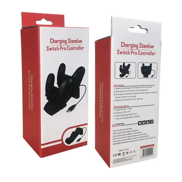 Switch Pro Controller Charger Dock LED Dual USB Charging Stand Station Cradle For Nintendos Switch Pro Power Supply Accessories