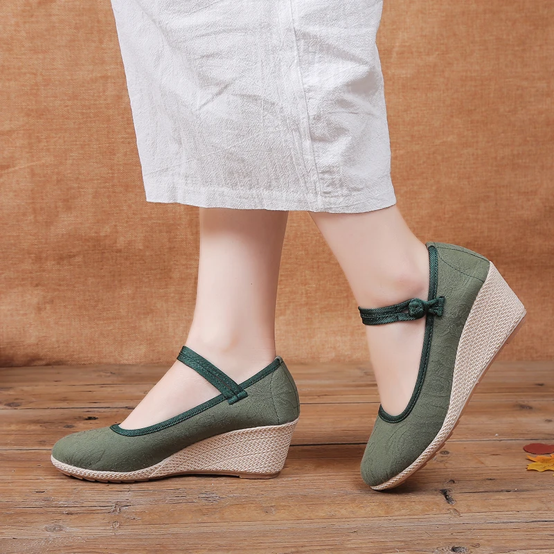 Beijing Cloth Shoes Female Summer Wedges Mother Shoes Ethnic Platform Shoes Women