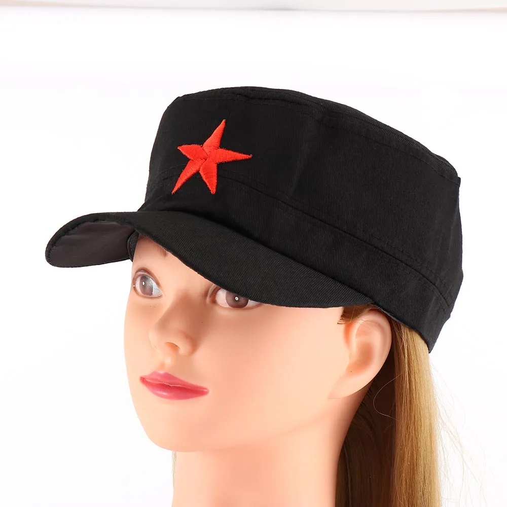 1pcs China Red Cotton Cap Hat Red Star Chairmen Mao Communist Party Men\'s Gift Personality Casual Visor