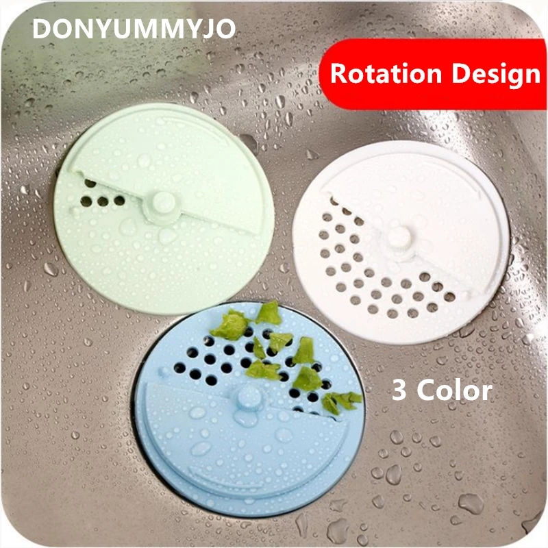 10 Pcs Baru Kreatif Silikon Dapur Wastafel Saringan Filter Bentuk Bulat Rotasi Desain Sewer Drain Cover Stopper