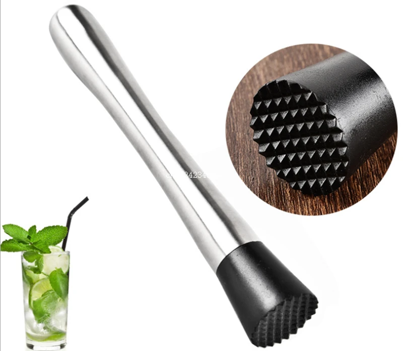 

50pcs Stainless Steel Cocktail Muddler Crushed Ice Barware Tools Bar Mixer Cocktail Drink Fruit Muddler Free Shipping