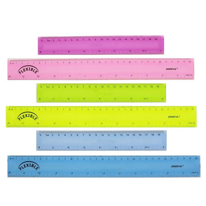 Soft ruler Blue Purple Green 20CM 30CM Rulers Any Bending Student Stationery Office Supplies Gift Creative Stationery Rule