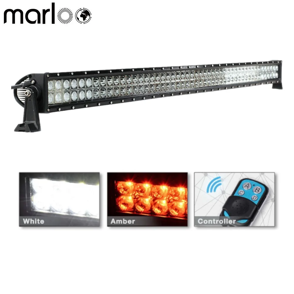 

Marloo 300W 52inch Straight White Amber LED OffRoad Light Bar Remote Control Driving Fog Lamp For Jeep Wrangler Car Accessories