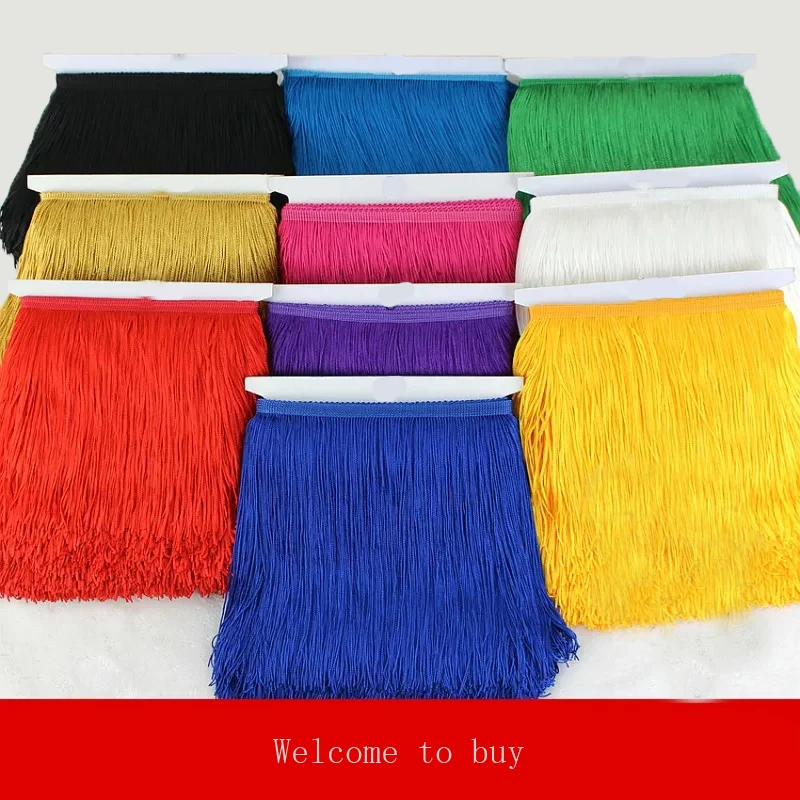 Großhandel 20 cm lange Fransen-Spitzenborte aus Polyester, Spitzenband zum Nähen, für lateinamerikanische Kleider, Bühnenbekleidung, Vorhänge, DIY-Nähzubehör – Detail 1