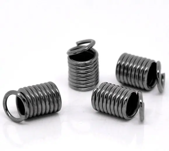 

Free shipping!!!!!Gunmetal Coil End Crimp Fasteners 9x5mm fit 3-3.5 cord