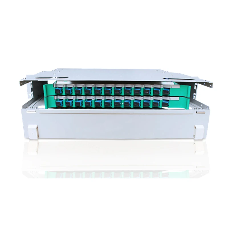 ZHWCOMM 19 inch 24 core Pull type optical fiber distribution frame SC ODF port Rack Mounted Indoor fiber patch panel