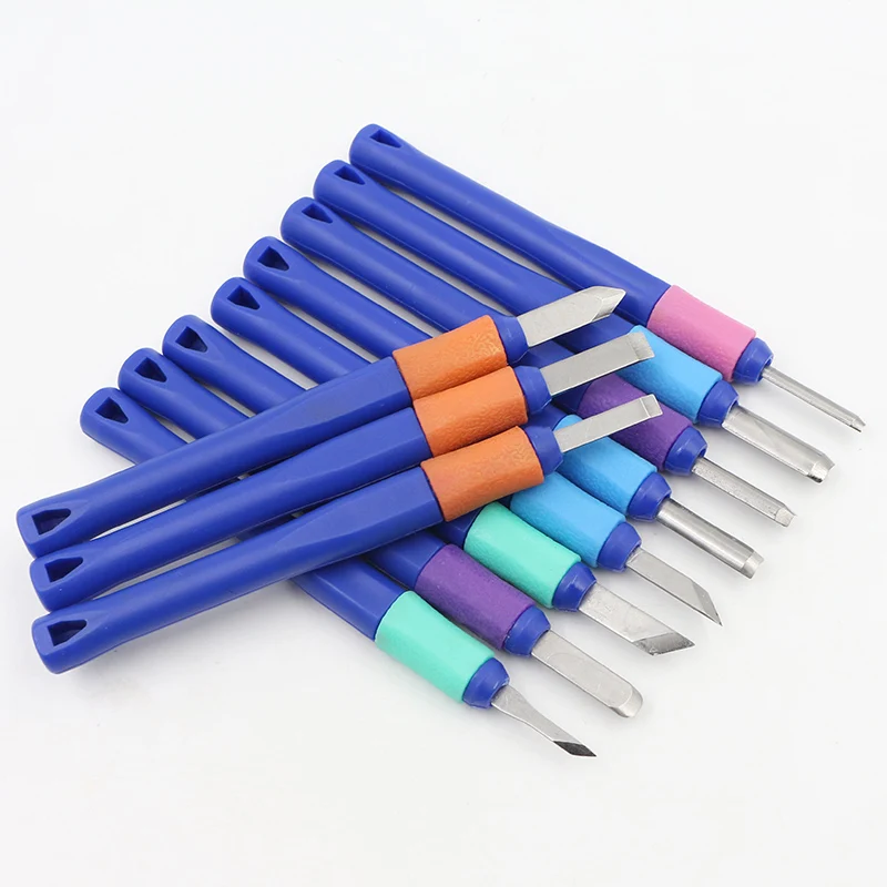 

11pcs carving knife rubber carving knife plastic handle combination wood carving knife