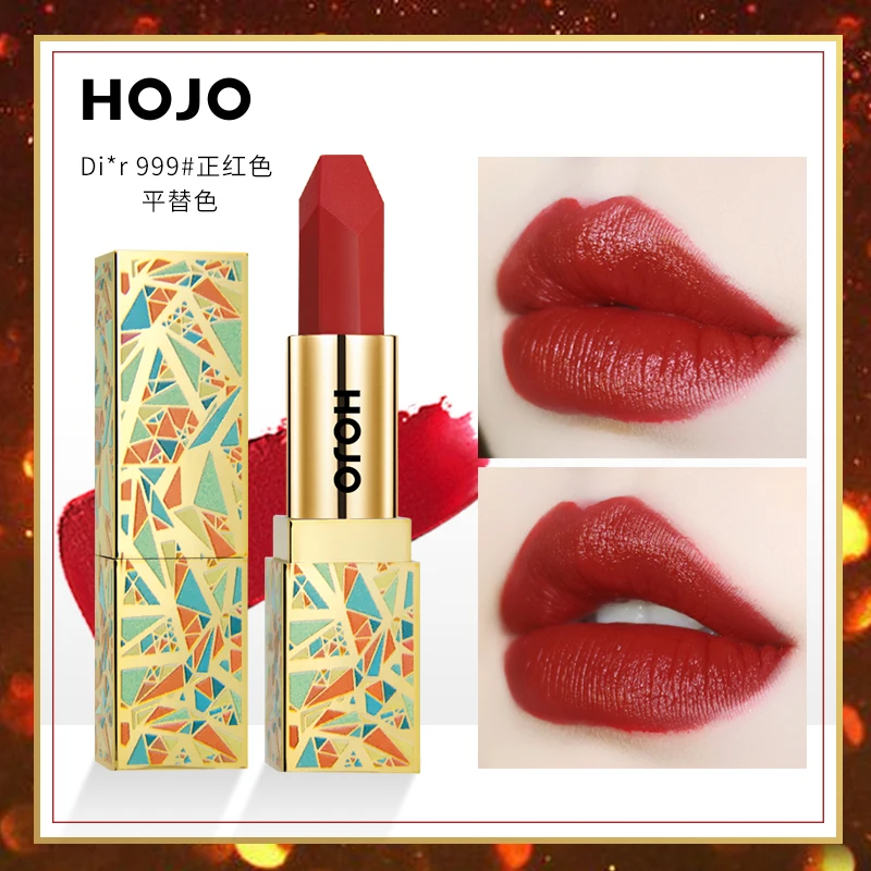 HOJO Red Velvet Lipstick Matte 6 Colors Gold Fashion Design Moisturize Long Lasting Waterproof Makeup Cosmetics