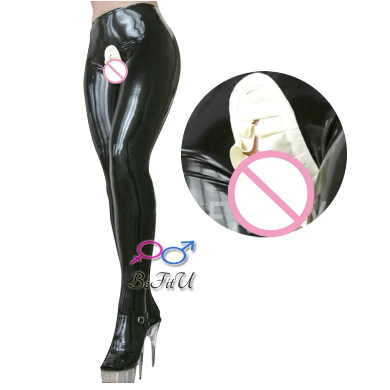 

Latex Trousers Fetish Legging foot cover Pants with crotch Ruffle customization flower Pantyhose