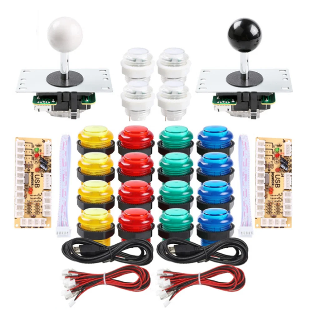 Zero Delay Joystick Arcade DIY Kit LED Push Button+Joystick+USB Encoder+Wire Harness USB Controller For Arcade Mame Arcade Game