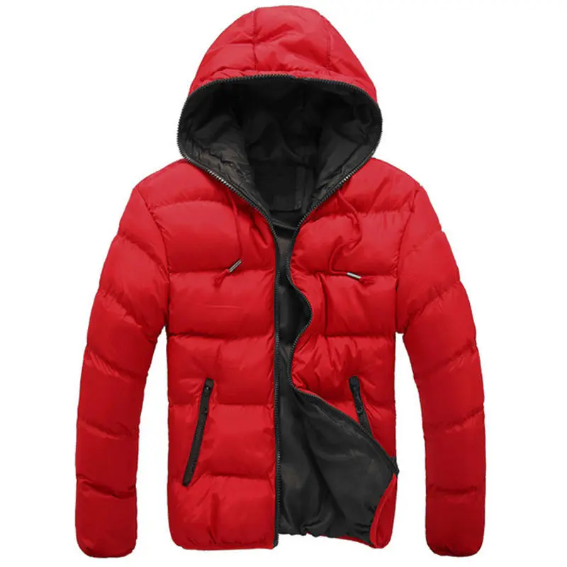 2021 New Fashion Men\'s Winter Warm Jacket Hooded Slim Casual Coat Cotton-padded Jacket Parka Overcoat Hoodie Thick Coat