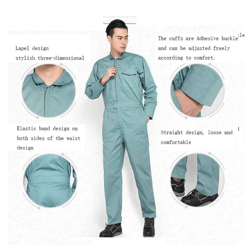 working uniforms Work overalls men women protective coverall repairman strap jumpsuits trousers Plus Size Solid color coveralls