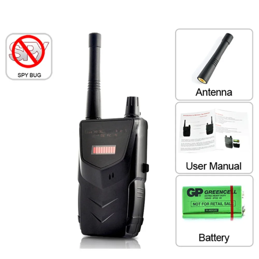 Wireless RF Detector Cell Phone Buster Mobilephone Wireless Frequency Wifi Camera Signal Detector Finder Alarm Bug Fast Shipping
