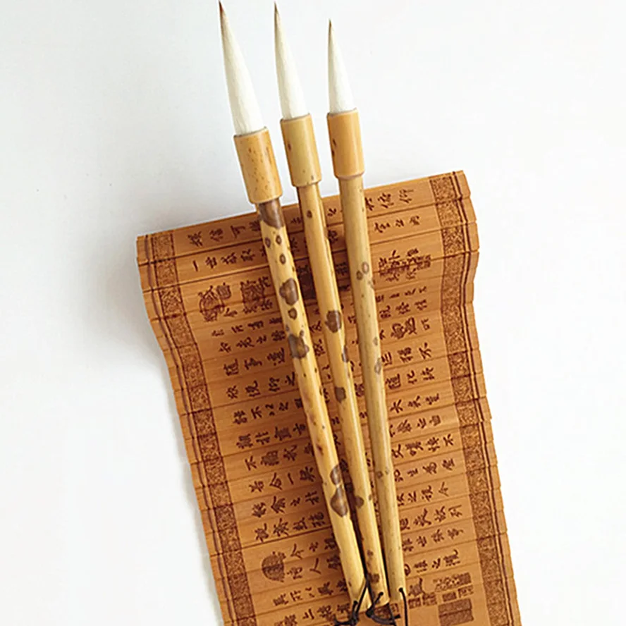 3pcs TOP Chinese Calligraphy Brushes with natural bamboo penholder wool hair brush for painting calligraphy Artist supplies