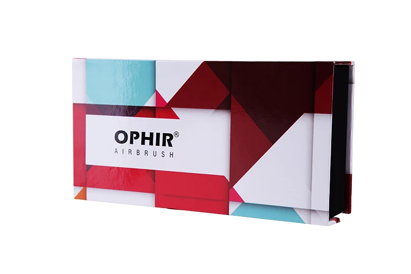 Ophir kit airbrush bolo profissional com mini compressor de ar vermelho 0.2mm airbrush pulverizador para decoração do bolo hobby _ ac123r + ac073