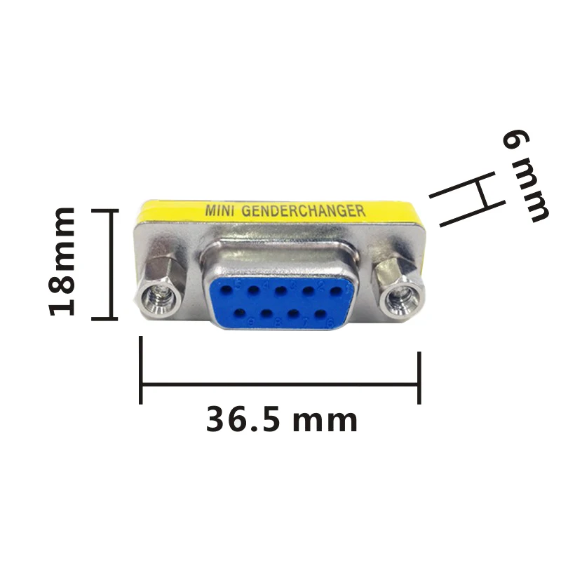 DB9 MINI GENDER CHANGER RS232 data cable connector convert plug VGA Plug connector 9pin port socket