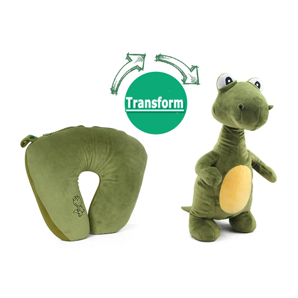 

Cute Dinosaur Plush Doll Transform U Shape Pillow 2in1 Stuffed Animals Plush Soft Toy Girl Gifts for the New Year Christmas Toys