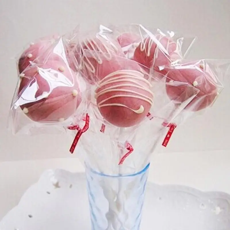 LBSISI Life 200pcs Long Clear Plastic Bag Top Open OPP Bags Transparent Lollipop Bakery Candy Cookie Gift Packaging