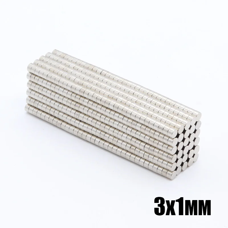 

1000pcs 3x1 mm Powerful Super Strong Rare Earth Neodymium Disc Magnets 3x1 mm N35 Small Round Magnet 3*1 mm