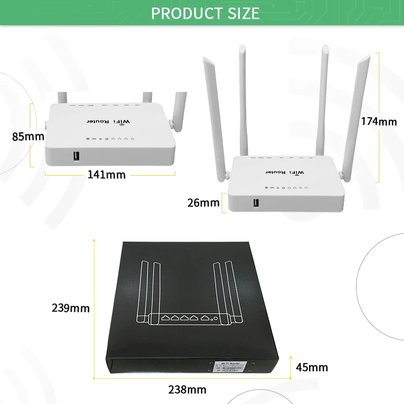 Cioswi-enrutador WiFi inalámbrico para módem Usb 3G, OpenWrt OS, compatible con Keenetic Omni II, 300Mbps, 802.11b, 4 puertos LAN, USB2.0, MT7620N,