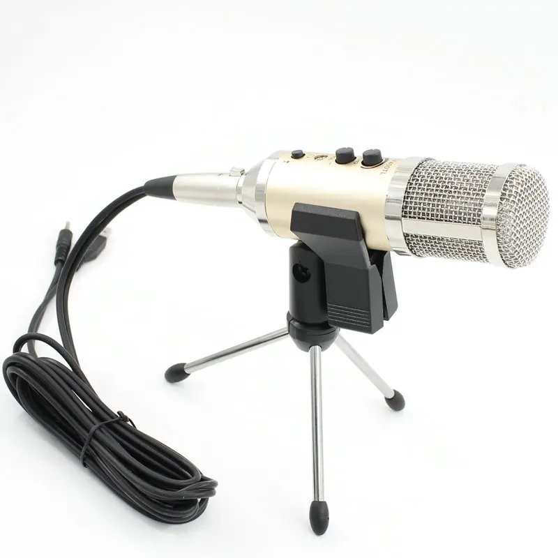 MK-F500TL ميكروفون الاستوديو USB مكثف تسجيل الصوت إضافة حامل سائق مجاني للهاتف المحمول تحديث الكمبيوتر MK-F200TL