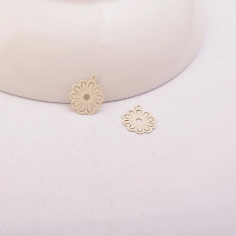 100 Stück AC3414 10*12mm Kleine Blumen-Anhänger-Verbinder – Detail 9