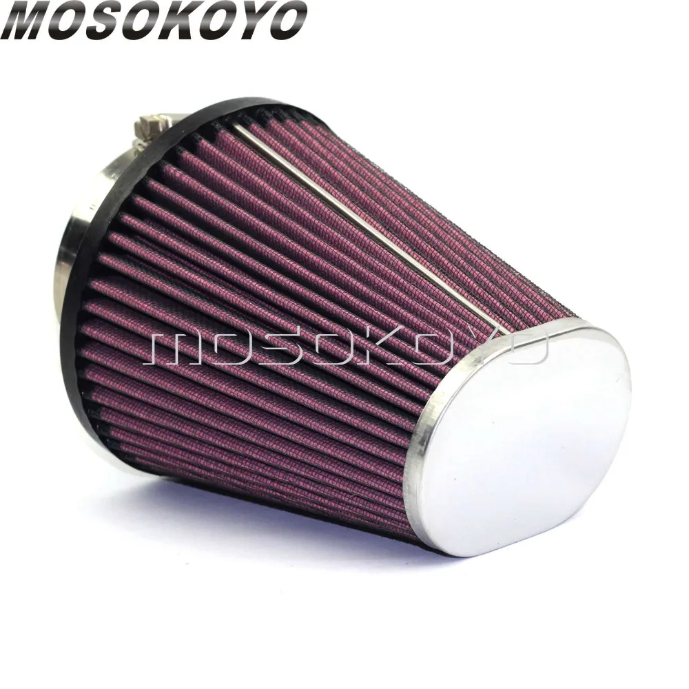 Universal 62mm High Flow Air Filter Element Oval Tapered RC-3680 Air Cleaner Intake Replacement For Harley Honda Custom Dyna XL